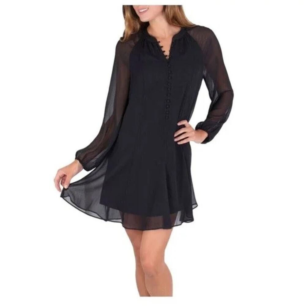 Joie Sheer Babydoll Dress Small Layered Flowy Popover Feminine Romantic‎ Minimal